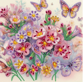 Diamond Painting Blumen & Schmetterlinge